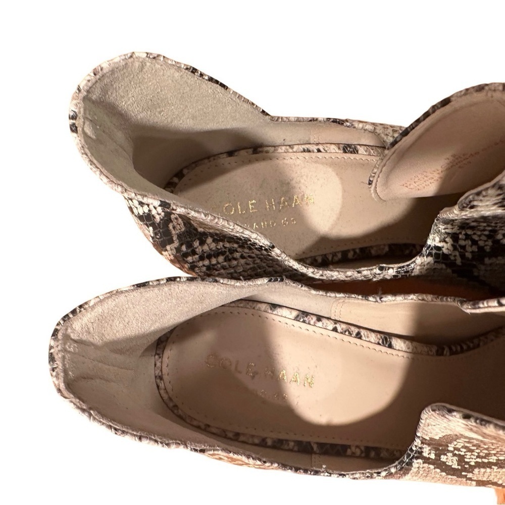 Cole Haan Electa Roccia Snake Leather Bootie Shoes Peep Toe Python 9B EUC - Picture 6 of 16